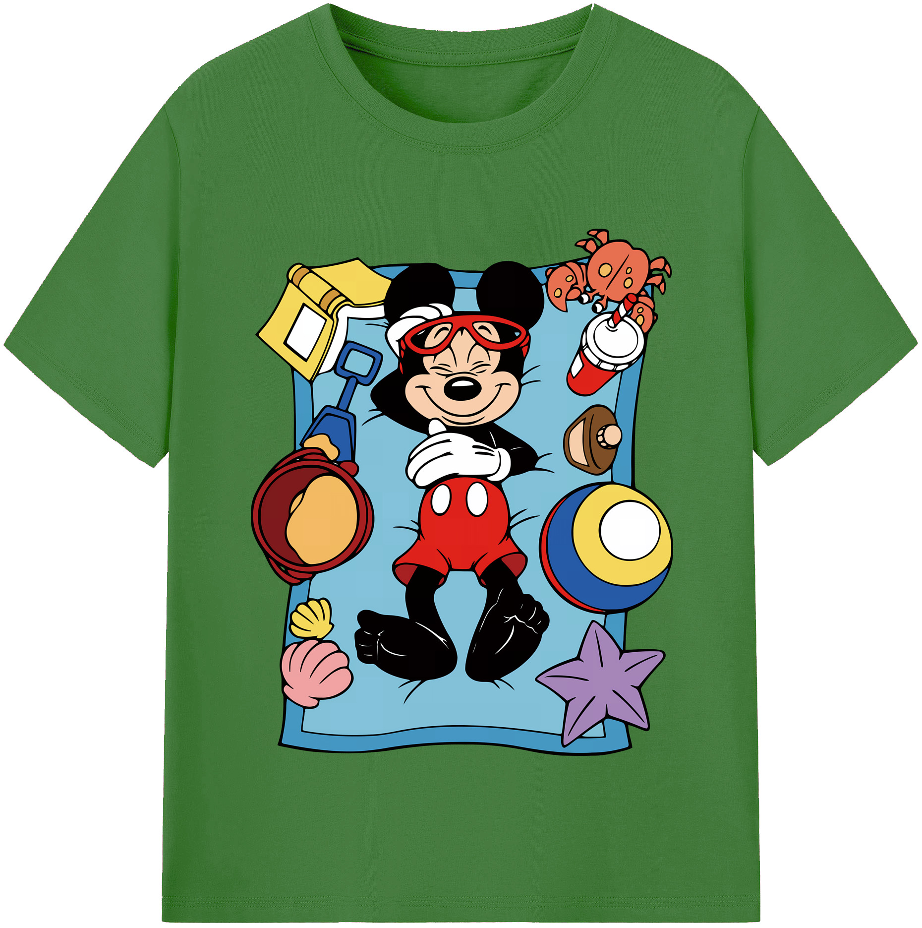 ミッキーマウス Mickey Mouse レディースカジュアルプリントTシャツ（綿100％）